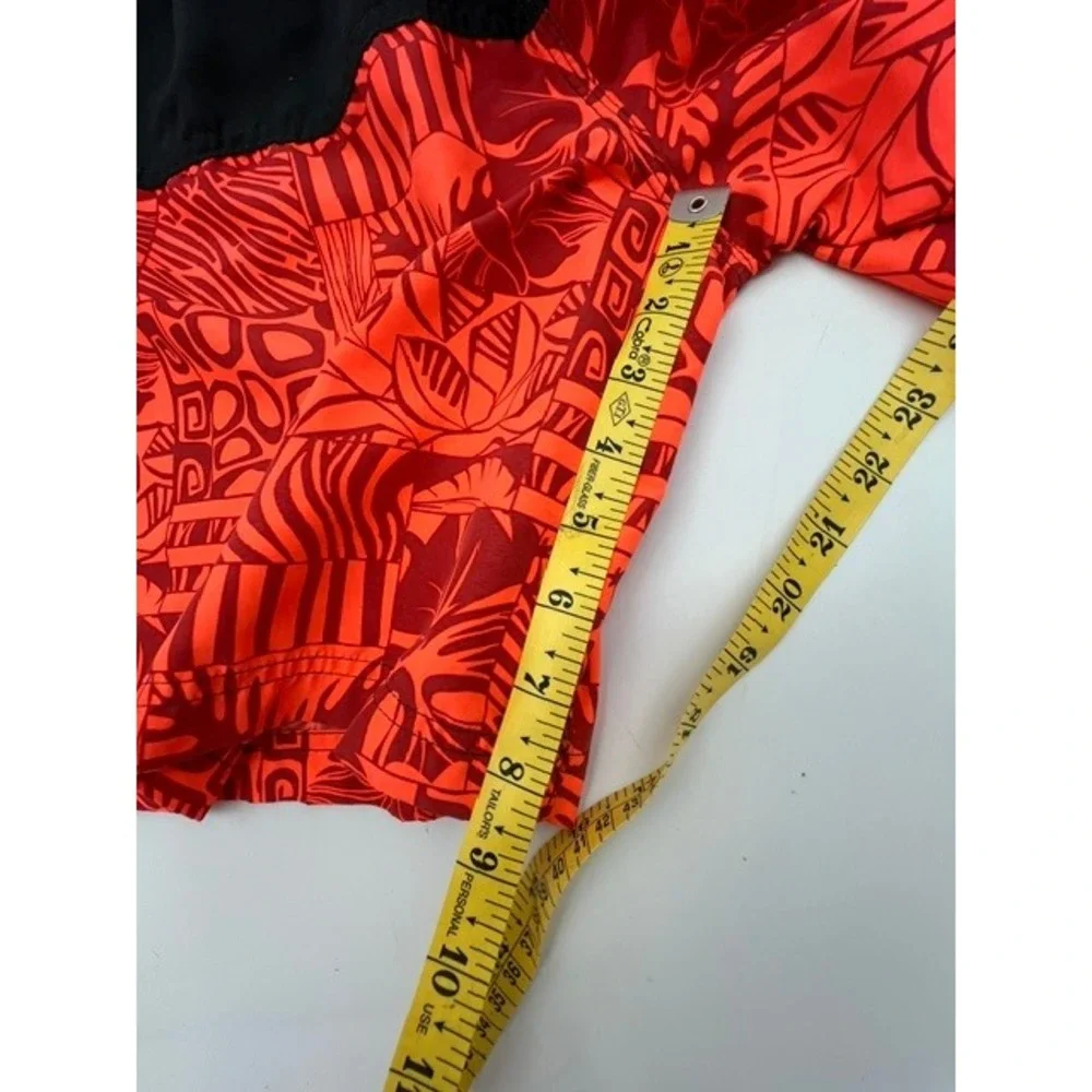 RS Surf Board Shorts Men Size M Orange Grey Good Tribal Print Swim Trunks